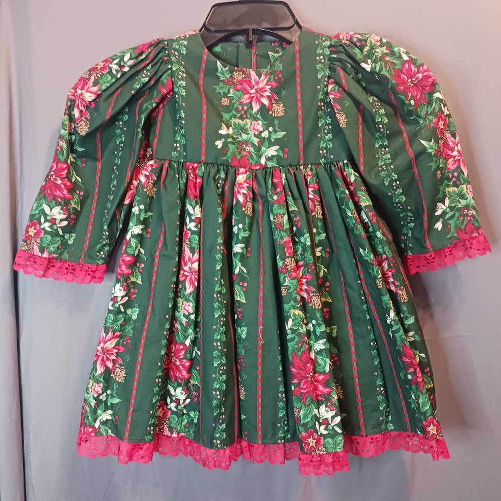 Floral Green Kids Costume Dress